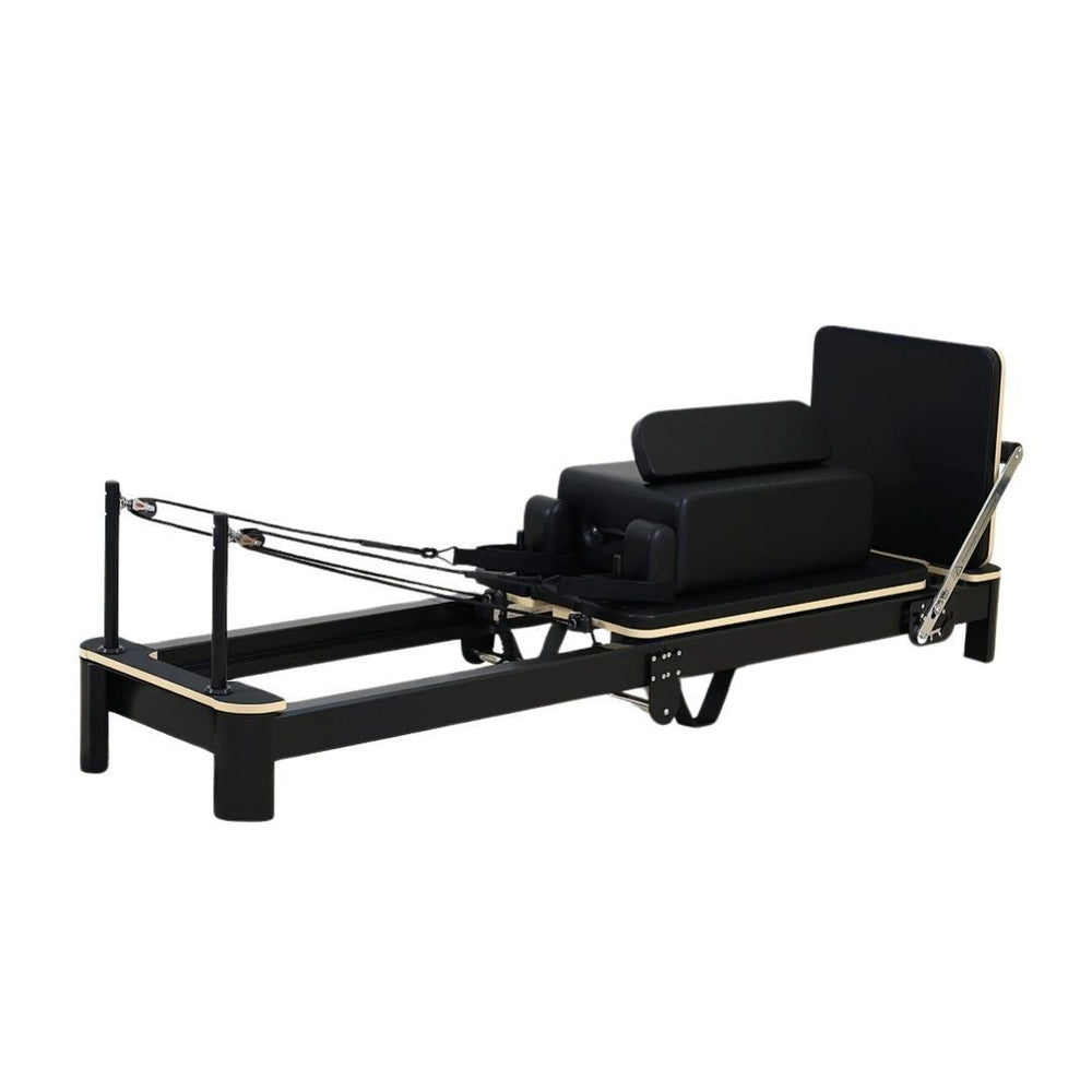 Aluminium pilates machine for homes, studios with black leather