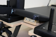 Folding wood pilates machine for homes with black leather 